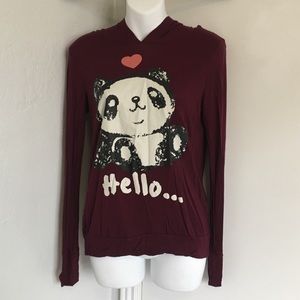 FOUR GIRZ HELLO PANDA STRETCHY SOFT HOODIE